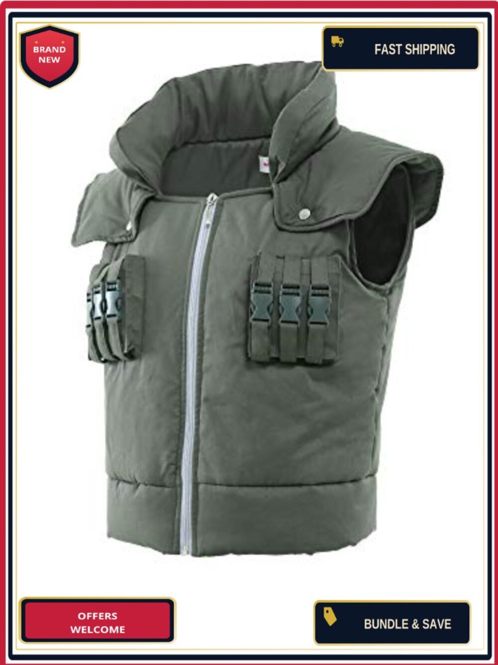 Mens Ninja Vest Cosplay Costume Sleeveless Halloween Party